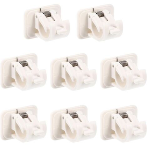 Bardusch-8 pièces Support Tringle Rideau sans Perçage Autocollant pour Fixation Barre Rideau Fenêtre Salle de Bain