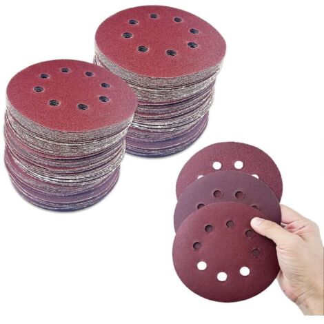 Bardusch 80 disques de ponçage professionnels de 125 mm avec 8 trous, pour ponceuses orbitales aléatoires, pour le polissage et l'élimination de la rouille, grains 40/60/80/100/120/180/240/320