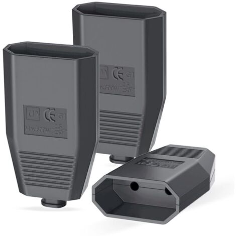 Bardusch A 3 Pièces Prise Electrique Femelle, Fiche Femelle, Prise Femelle 250V/2,5A, Le Connecteur Europe Fiche Plate Contact de Protection, Prise Plate Fiche Electrique Avec Décharge De Traction