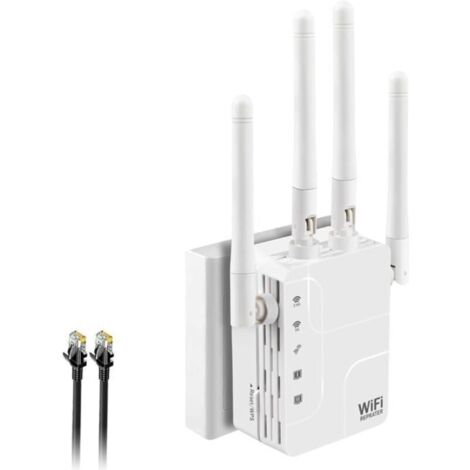 Bardusch-Ac1200 Répéteur Wifi Amplificateur Wlan,Dualband 5Ghz & 2.4Ghz,Wireless Signal Wifi Range Extender Avec ,Access Point,2 Port
