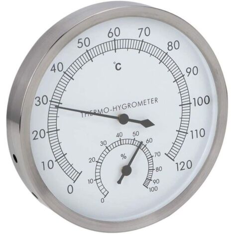 Bardusch-Acier Inoxydable Thermomètre Hygromètre Thermo-Hygromètre Accessoire d'équipement de Sauna intérieur
