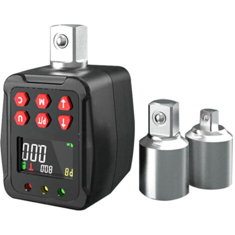 Bardusch-Adaptateur de Couple Numérique 1/2", 1.5-30Nm Clé Dynamométrique Numérique avec Précision ±1%, Mode Préréglé, Stockage de Données, LED et Alerte Sonore, 1/4" 3/8" Adaptateur pour Vélos, Moto