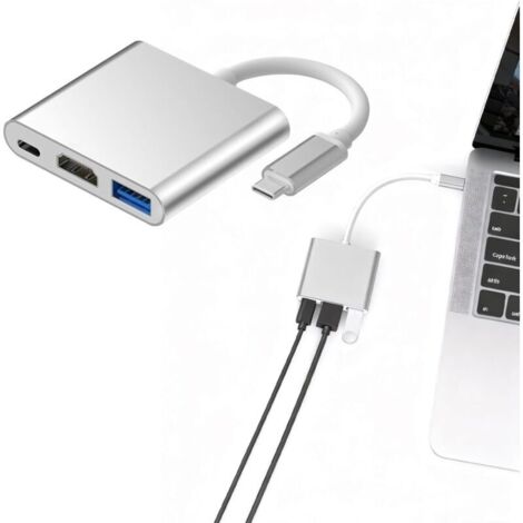 Bardusch-Adaptateur USB C vers HDMI, Adaptateur pour Mac HDMI, Adapt ateur USBC HD MI, Ada ptateur multiport USB C avec Sortie HD MI 4K pour MacBook Pro, pour Google Chromebook pour HP pour Samsung S9