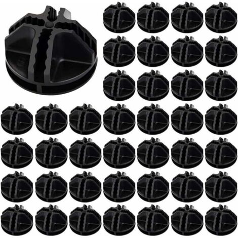 Bardusch-AGILITY 40pcs Fils Cube Plastique ABS Connecteur Cube de Rangement Blanc Raccord Meuble de Rangement Raccord Meuble de Rangement Cube de Fil Modulaire Cube en Grille pour Étagère Casier de R