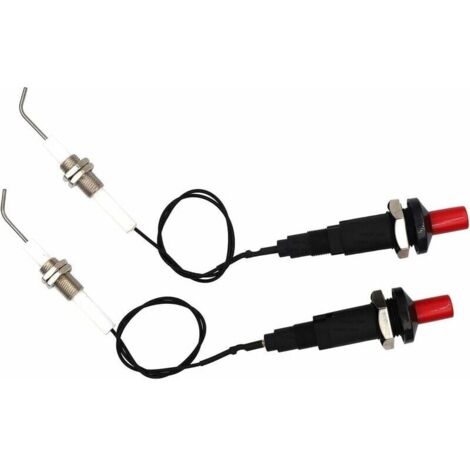 Bardusch-Allumeurs pour gril à gaz/grill, allumeur piézo électrique à bouton poussoir avec fil de bougie d'allumage universel fileté en céramique with électrodes d'allumage Long 30cm électronique Lot 