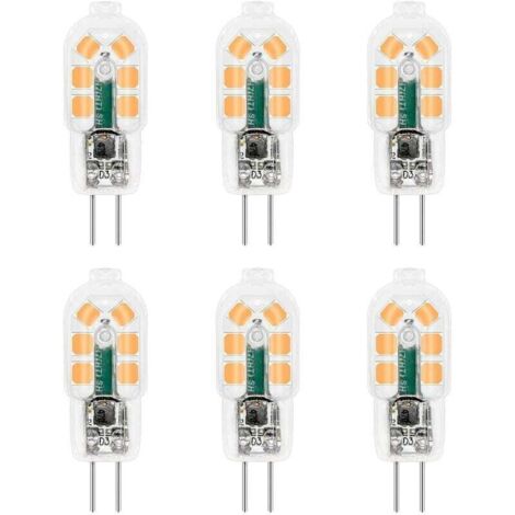 Bardusch-Ampoule G4 LED 12V 2W Blanc Chaud 3000K, 200lm, Équivalent Lampe Halogène G4 10W 20W, non-dimmable, Bi-pin G4 12V LED AC DC pour Lustre, Lampe de Table, lot de 6 [Classe énergétique F]