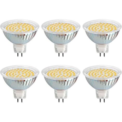 Bardusch-Ampoule GU5.3 LED 12V 3W Blanc Froid 6000K, Ø50mm, 120 Degrés, Équivalent GU5.3 30W, 500LM, AC/DC 12V, Spot LED MR16 GU5.3 pour Cuisine/Salle de Bain/Armoire, Non dimmable, lot de 6