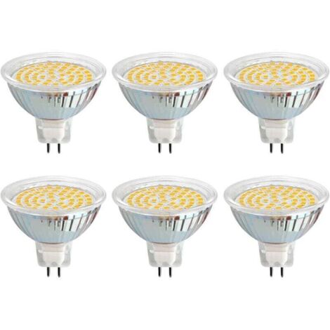 Bardusch-Ampoule LED GU5.3, 12 V, 3 W, blanc chaud (3000 K), Ø 50 mm, équivalent à GU5.3 30 W, 500 lm, AC/DC 12 V MR16, spot LED encastré GU5.3 pour jardin/entrée/terrasse, non dimmable, lot de 6 [Cla