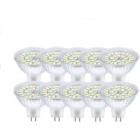 Bardusch-Ampoule LED GU5.3 Blanc Froid 6000K, MR16 LED 12V 3W Equivalent à 30W Halogène, Ampoules LED Spot Non Dimmable, Lot de 10 [Classe énergétique F]