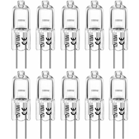 Bardusch-Ampoules halogènes G4 20W 12V T3 JC Type 2 broches de remplacement de la base pour le paysage sous le meuble Puck Light Track Lighting Dimmable (10Pack) [Classe énergétique C]