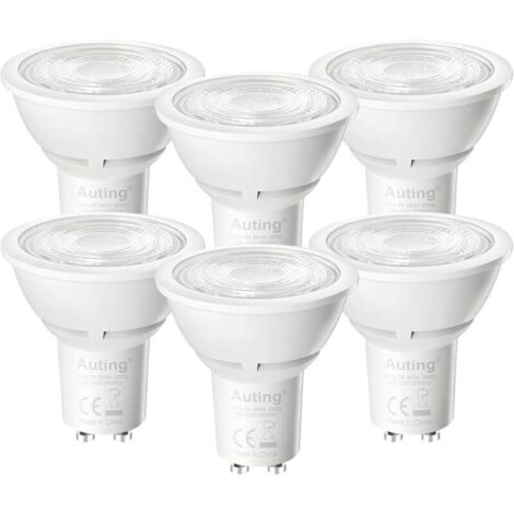 Bardusch-Ampoules LED GU10, 6 Pièces 2W (Remplacent 40W), 360LM, Spots LED Réflecteurs Lumière Blanc Chaud 3000K, Angle d'Éclairage 38°, Non Dimmable, Classe d'Efficacité Énergétique A
