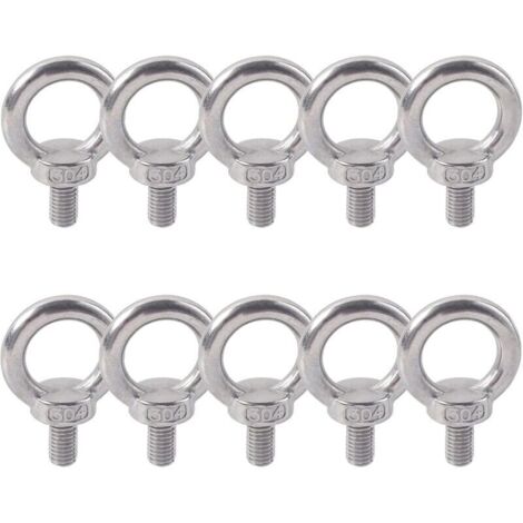 Bardusch-Anneau De Levage 304 Acier Inoxydable Filetage Mâle Boulon À Oeil M5X10 Boulon Vis Machines Épaule Levage de Poids Marin Boulons 10 PCS