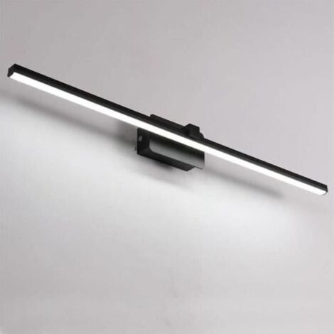 Bardusch - Applique Murale LED Miroir Imperméable à l\'eau Anti-brouillard - Noir - Aluminium - 40cm 8w - Lumière Chaude