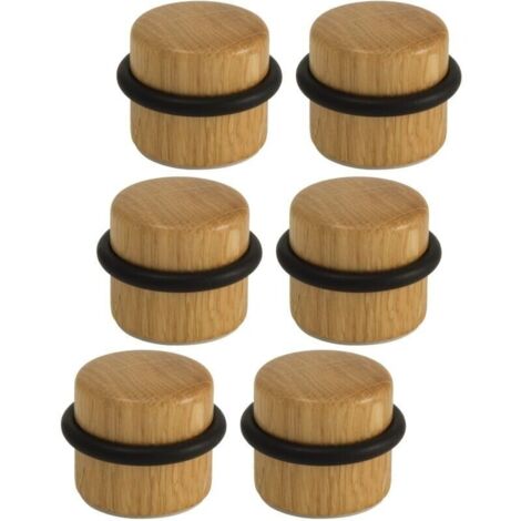 Bardusch-Arrêts de Portes   Butée de Porte Adhésive en Bois pour Sol   Butoirs de Porte Protection de Portes et Murs   Pack 6 unités (Chêne)