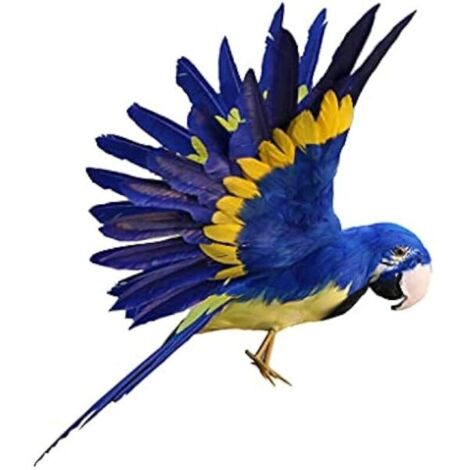 Bardusch-artificiel Plumes Figurine en Plastique Paysage Ornement Jardin Décor Bricolage Halloween, Perroquet bleu