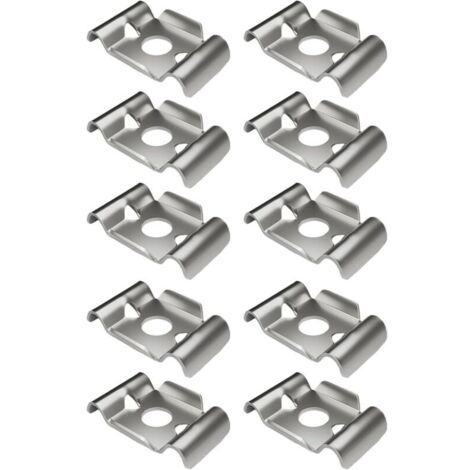 Bardusch Attaches Pour Grillage  Acier Inoxydable 10 Pièces Attache Pour Fil Rigide  Support Étagère & Fixation Extérieur Jardin Cour Ferme Allée Terrasse