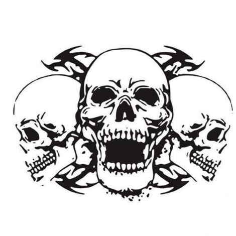 Bardusch-Autocollants graphiques tête de mort pour capot de voiture - COLAXI - Lot de 2 - Noir - 39x60cm
