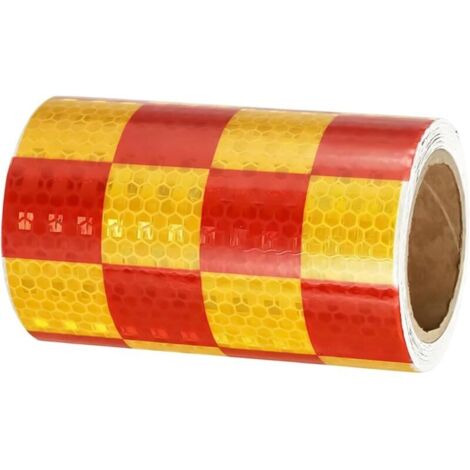 Bardusch Autocollants Voiture,Autocollant Réfléchissant Rouge et Jaune Auto-Adhésif  Ruban Réfléchissant de Sécurité pour Véhicules,pour Véhicule Utilitaire SUV Pick-up Camion Moto Quad Bateau