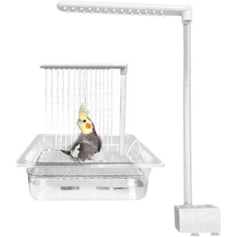 Bardusch-Baignoire de douche pour oiseaux  Pommeau de douche en forme de fontaine avec eau courante  Accessoires de bain automatiques pour perruches, jouet de piscine pour inséparables, calopsittes