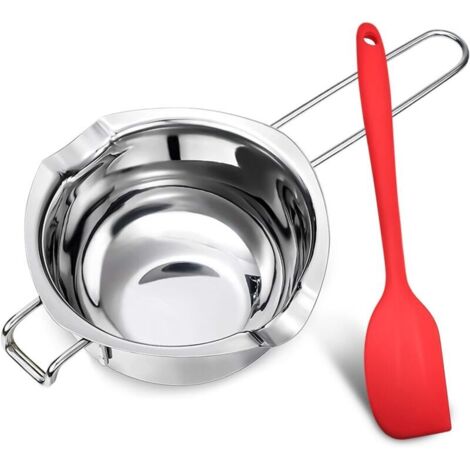 Bardusch-Bain Marie, Recipient a Bain-Marie en Acier Inoxydable 304, 400ML Bol de Fusion pour Chocolat, Sucre, Beurre, Fromage et Bougies