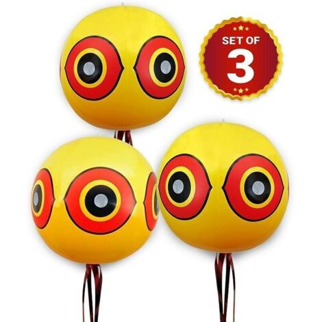 Bardusch-Ballons Repulsif   Anti Pigeon Effaroucheur d\'oiseaux   pour loigner Pigeons, Corbeau et Plus   Utiliser avec Ultrason/pic/Filet   Paquet de 3