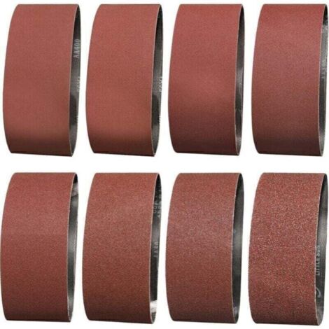 Bardusch-Bande Abrasive 75X533 mm- Grains 1 X 40/60 & 2 X 80/120/180/240/320/400 Bande de Ponceuse pour le Ponçage, le Polissage et le Dépoussiérage, Idéale pour le Bois (14 Pièces)
