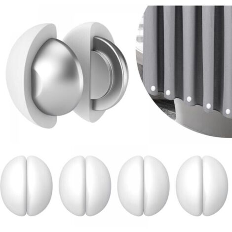 Bardusch-(Blanc - 5 Paires) Aimants pour Rideau de Douche - Poids Anti-Flottement en Silicone, Résistants à la Rouille, Fixation Facile, Empêchent la Doublure de Bouger