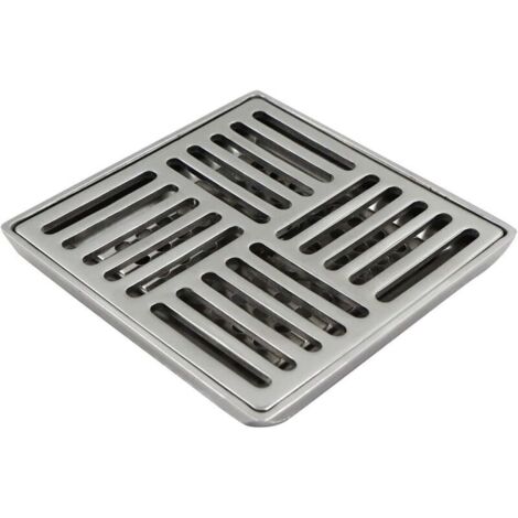 Bardusch-Bonde de douche carrée en acier inoxydable anti-odeur pour toilettes, salles de bains, cuisines, etc. (100 x 100 mm, argenté)