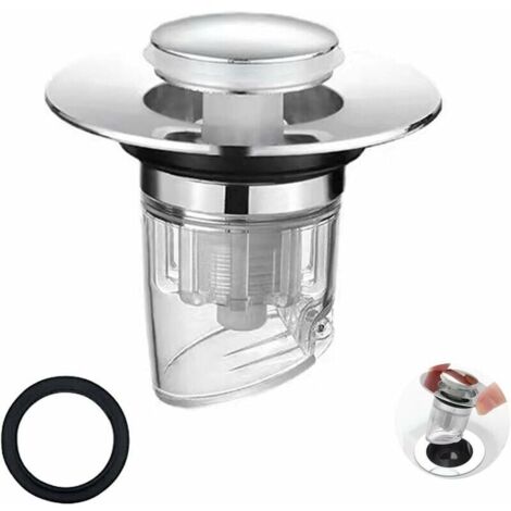 Bardusch-Bouchon Lavabo Salle de Bain, Clapet Bonde Lavabo, Pop Up Filtre Vidange Baignoire Universel Sink Drain Plug With Anti Clogging Anti Odeur et Anti Insectes Strainer.