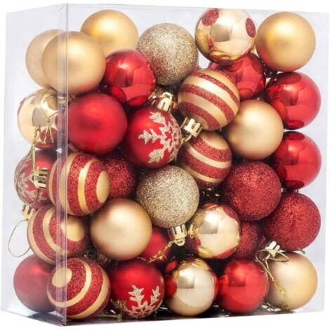 Bardusch - Boule de Noël de noël dorée, 50 pièces, ornements d'arbre de noël, boule suspendue