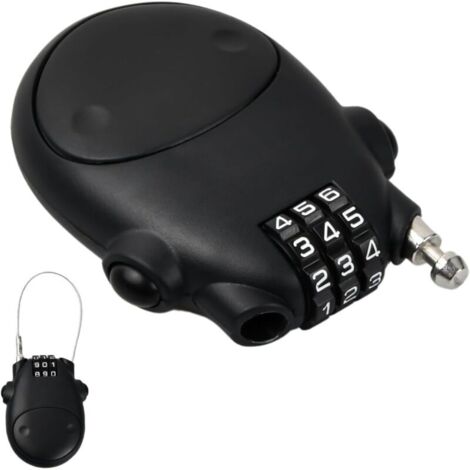 Bardusch - Cadenas Code à 3 Chiffres, 7x5 cm Serrure à Combinaison avec 75cm Câble Rétractable, Noir Cadenas à Bagages Cadenas Voyage, Petits Cadenas Cable pour Sac de Bagages Vélo Moto Poussette Vali