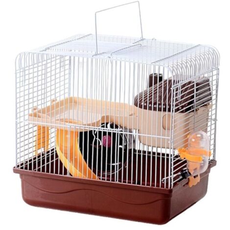 Bardusch - Cage de hamster avec maison, tunnel et escalier, couleur aléatoire 28 x 21 x 31 cm
