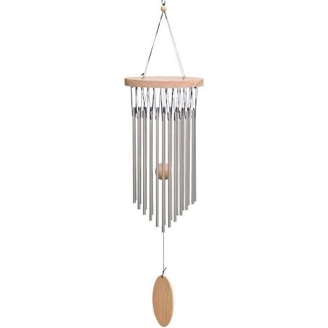 Bardusch - Carillon à Vent Extérieur en Bois, 22 Tubes Carillons Décoratifs d'Extérieur Zen pour Jardin, Décorations Suspendues avec Crochet pour Cour, Terrasse, Porte d'entrée & Passage de Magasin