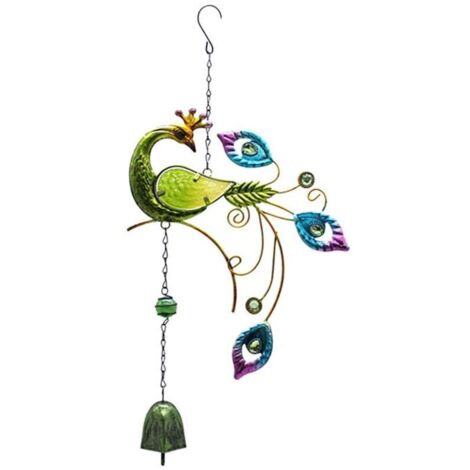 Bardusch-Carillon éolien en métal en forme de paon, décoration de jardin, de balcon, de patio