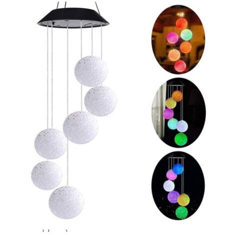 Bardusch - Carillons oliens Solaires pour Jardin Boule Lumineuse Changeant de Couleur Dcoration Extrieure PUZZLE