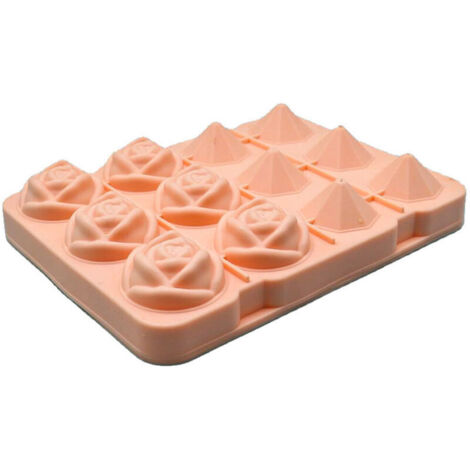 Bardusch-Ce modèle de glace en forme de rose 3D, permettant de réaliser des glaçons en forme de diamant et de fleur, ainsi que cette machine à hockey sur glace en silicone, conviennent aux familles av