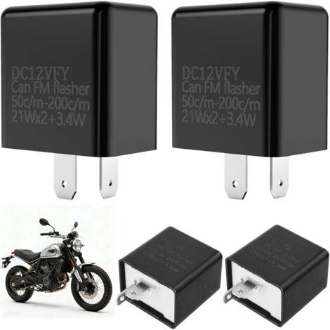 Bardusch-Centrale Clignotante 12V, 4 Pièces Relais Clignotant Led Moto, Relais De Clignotant Universel pour Moto - 12 V - 2 Broches - Led pour Feux Clignotants LED Scooters Voitures, Protection Automa
