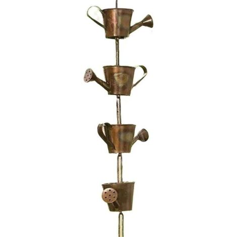 Bardusch-Chaîne pluie métal décorative 90 cm avec adaptateur, cadeau jardin pour maman, récepteur gouttière