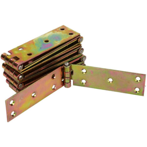 Bardusch Charnière de caisse - 162 x 31 mm - Lot de 10 - Galvanisé - Charnières de porte - Charnières de placard
