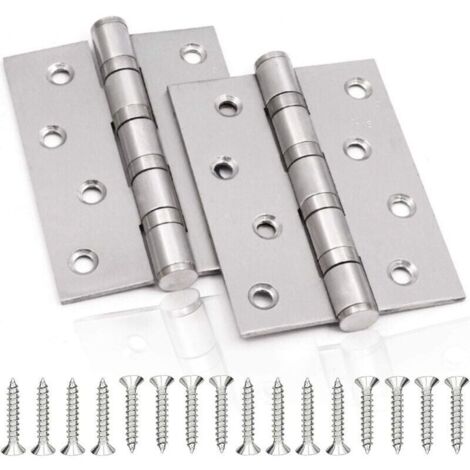 Bardusch-Charnière de Porte en Inox，2 Pcs Charnières De Porte Charnières Pliables Charnières Inox Épaisseur 3mm Paumelle，pour Portes massives intérieur (Silver，10075mm)