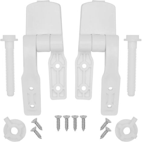 Bardusch Charnière de rechange pour abattant WC en plastique blanc robuste - Solution de remplacement facile
