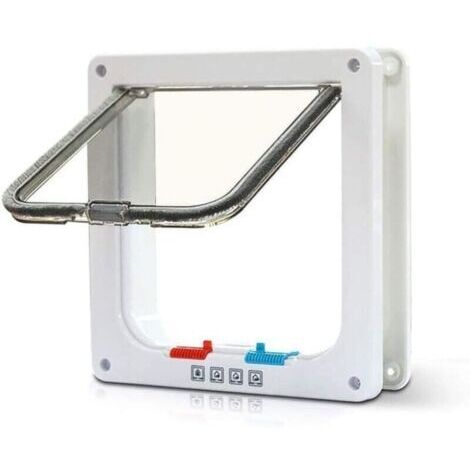 Bardusch-– Chatière à 4 positions avec tunnel et serrure – Isolation thermique – Pour animaux jusqu'à 7kg – Dimensions 14,5x15 cm
