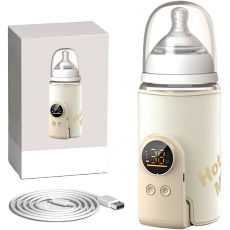 Bardusch-Chauffe-Biberon Portable Pour Bébé, Chauffe-Biberon Pour Bébé En Déplacement, 6 Températures Réglables - 38-50 °C, Chargement Usb Chauffe-Biberon Usb, Pour La Maison Et Les Voyages