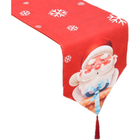 Bardusch-Chemin de table sur le thème de Noël brodé motif de Noël rouge style 5
