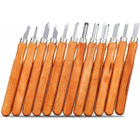 Bardusch-Ciseaux à bois, kit d'outils de gravure, ciseau en acier avec manche en bois, pour débutant / amateur / bricolage / sculpteur / cire