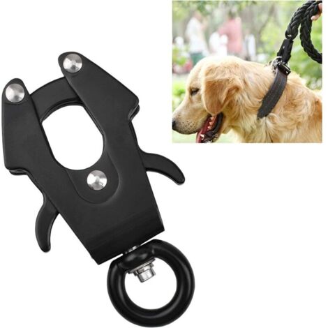 Bardusch-Clip grenouille - Boucle de laisse de chien en aluminium spatial - Robuste - À dégagement rapide - Résistante à la rouille - Capacité de 299,4 kg - Noir - 15 mm