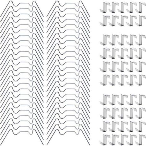 Bardusch - Clips De Vitrage Serre, Clips de Vitrage pour Serre Clips de Fixation, 50 Pinces en W pour Verre de Serre, 50 Clips de Z pour