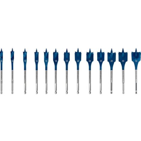 Bardusch - Coffret de 13 forets de fraisage plats Expert SelfCut Speed ​​(pour bois tendre, aggloméré, Ø 10-32 mm, accessoire professionnel pour perceuses à percussion)