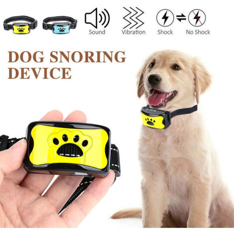 Bardusch-Collier Anti aboiement Chien, Rechargeable Collier Anti aboiement pour Petit Moyen Grand Chien, Intelligente Collier Dressage avec 2 Modes Vibration et Son 7 Niveaux de Sensibilité, jaune cit
