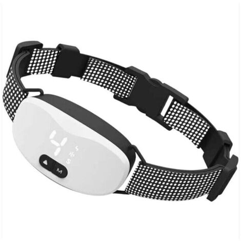 Bardusch--Collier anti-aboiements pour chiens, collier automatique avec 7 niveaux de sensibilité, niveau de vibration 0-8, mode choc et son, IP67 étanche et rechargeable blanc
